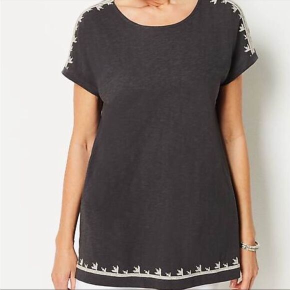 J. Jill Pure Jill Embroidered Dolman Tunic - Picture 2 of 15